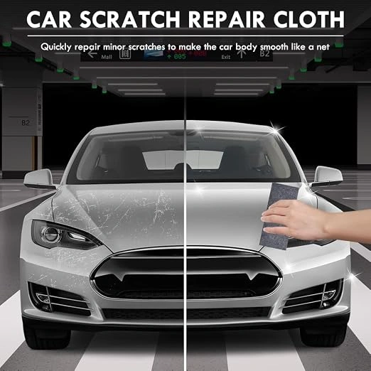 Before and after scratch removal